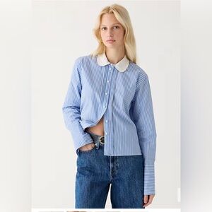 J. Crew Blue Striped Blouse